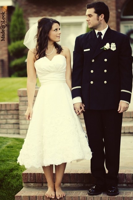 SerenityTea Length Strapless Wedding Dress